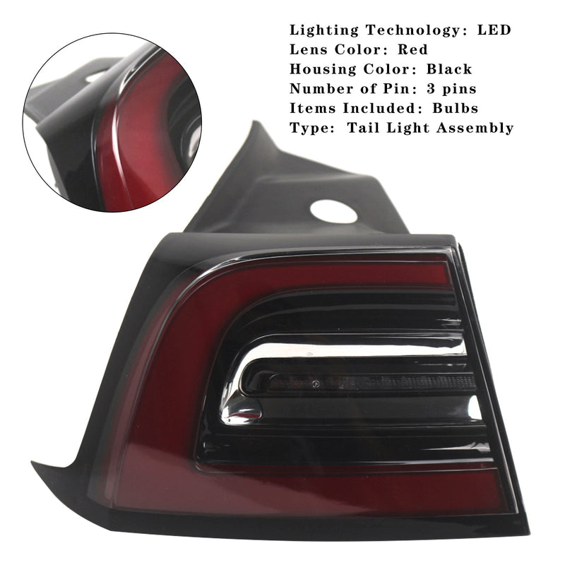 2020-2023 TESLA Model Y Linke Targel LED LED zewnętrzne 1077399-00