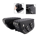 Universell sadelväska sida förvaringssvåse pu bagage svart 80L för motorcykel