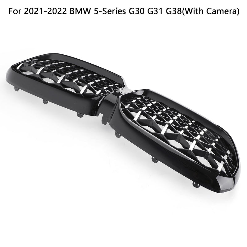 Glanset krom, svart frontgrill med kameratilpasning BMW 5-serie G30 G31 21-22