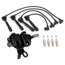 Zündspulen-Set (1 Zündspule + 4 Zündkerzen + Zündkabel) für Hyundai Tucson L4 2.0L (2005–2009) Teilenummer 52-1772