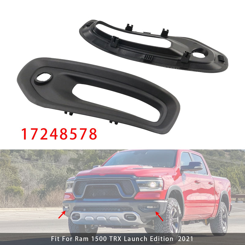 Pair Fog Light Trim Driving Lamp Frame For Ram 1500 Rebel 2019-2022 68335957AB