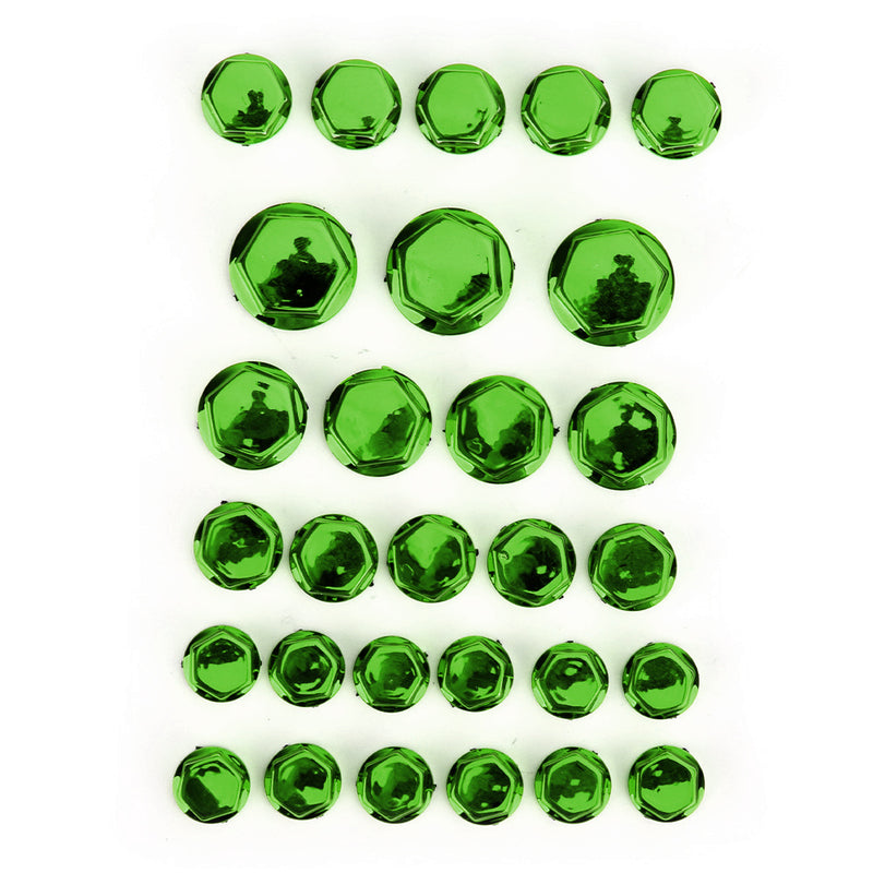 30 tapas protectoras para tornillos, tapa para tornillos hexagonales, color verde, apto para Kawasaki