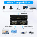 8K HDMI 1 zu 2 Splitter HD2.1 8K60hz/4K120hz/1080P240hz mit EDID Splitter 1x2