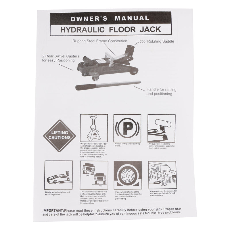 Niedriger Wagenheber, 2 Tonnen (4400 lbs), 5,31""-12,8"" Hubhöhe
