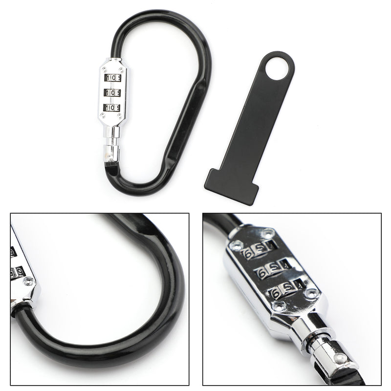 Hjälmlås T-stång passar upp till 1 1/2 tums styre motorcykel cykel skoter krom