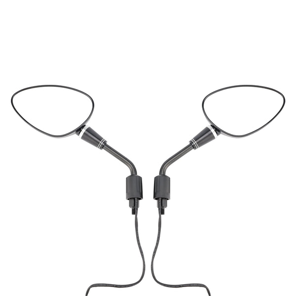 Black LED Turn Signal Mirror Pair 10mm Right-hand threading For Piaggio Vespa