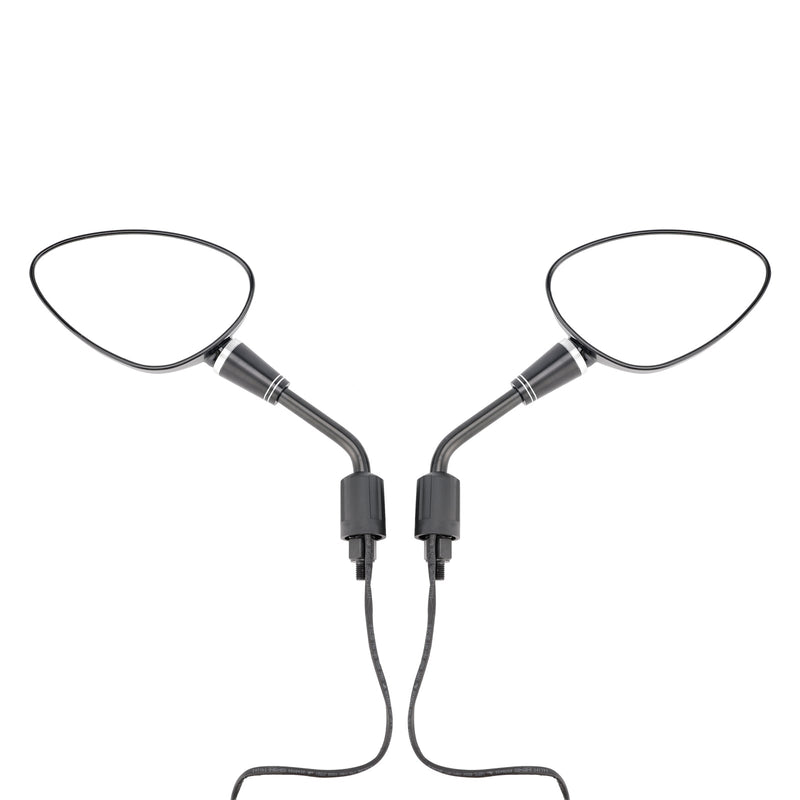 Black LED Turn Signal Mirror Pair 10mm Right-hand threading For Piaggio Vespa