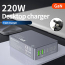 F8A Ladestation USB 6-Port Schnelle Ladegerät PD100W Ladestation Smart Ladegerät