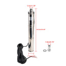 3" 48V 750W solární ponorné čerpadlo pro vrtání hlubokých studní, vestavěné MPPT