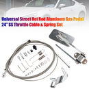 Universal Street Hot Rod Aluminium Gaspedal 24"" SS Gaszug &amp; Federsatz