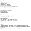 2013-2017 Audi A3 S3 2x Carra de haste da haste do piso da frente do piso da grade de neblina