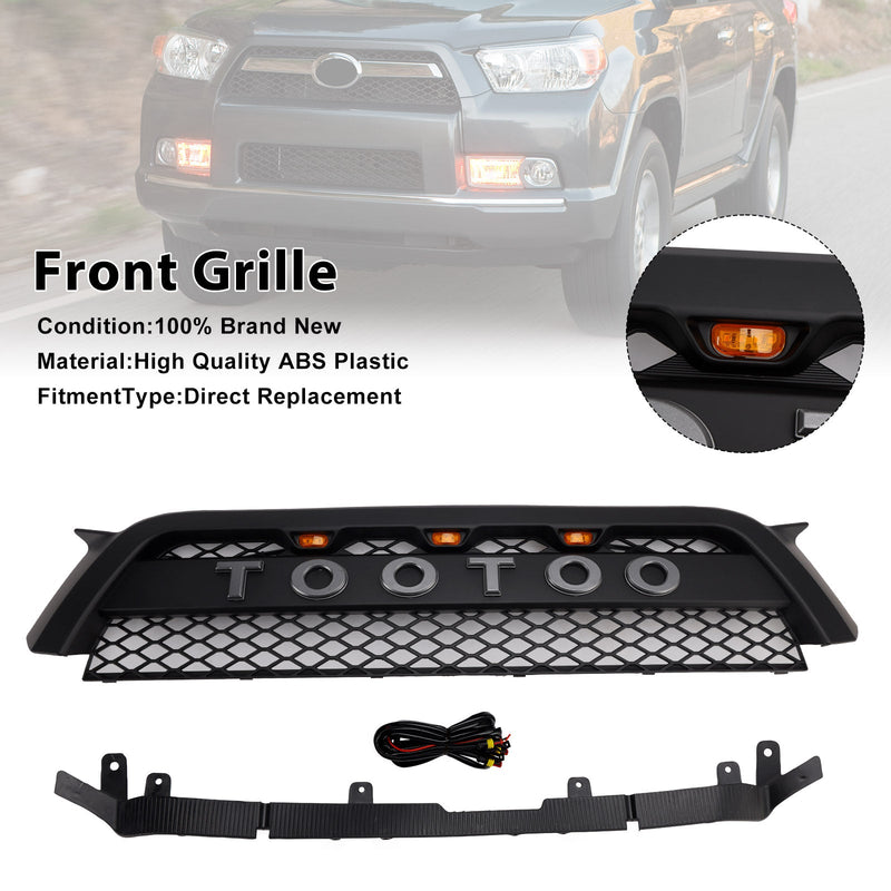 TRD Pro Style Frontstoßstangengrill passend für Toyota 4Runner 2010-2013, Mattschwarz