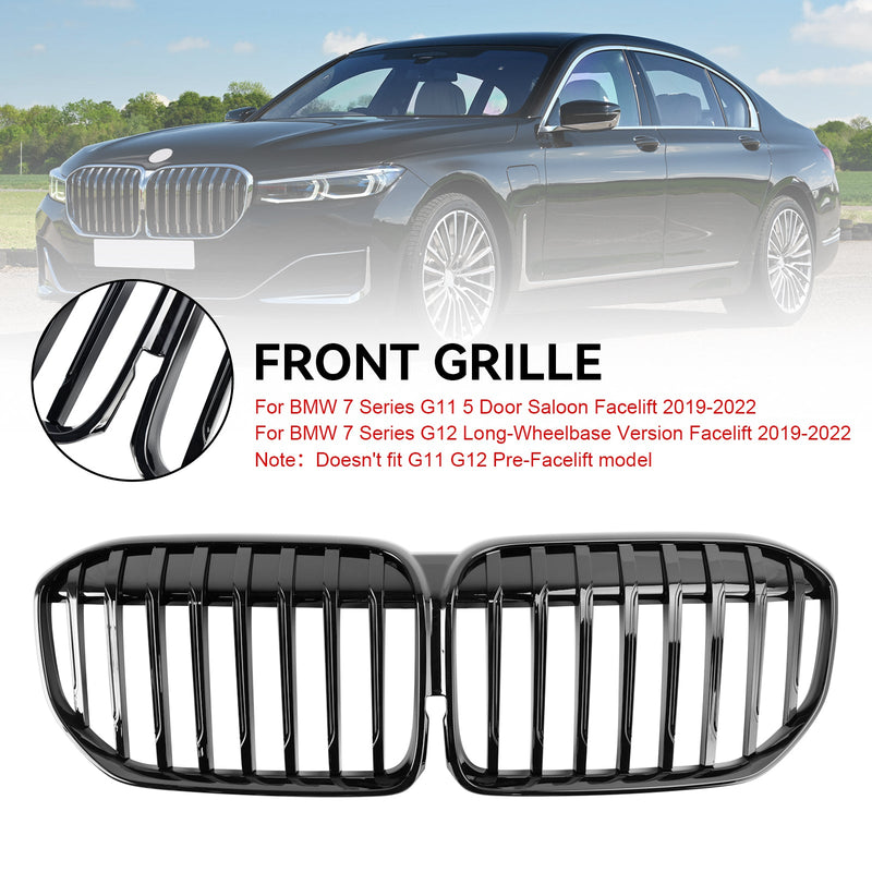 2019-2022 BMW 7-serie G11 G12 Radiatorgitter med enkelt lamell blank svart