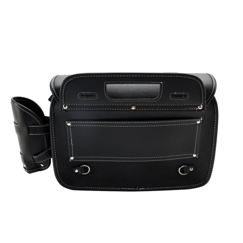 Heck Bag Pu Pu Side Saddle Tail Bag Bagasjepose Lagring Svart for motorsykkel