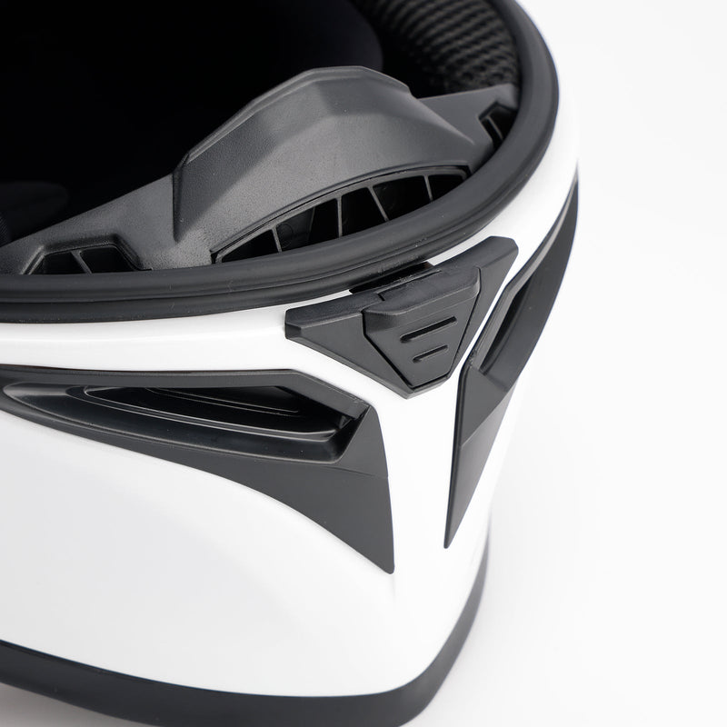 Prick motorcykelhjälm för vuxna, gata, integrerad hjälm, vit