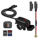 Motorsykkel USB Super Fast Charger styringsholder PD+QC3.0 Type-C strømforsyning