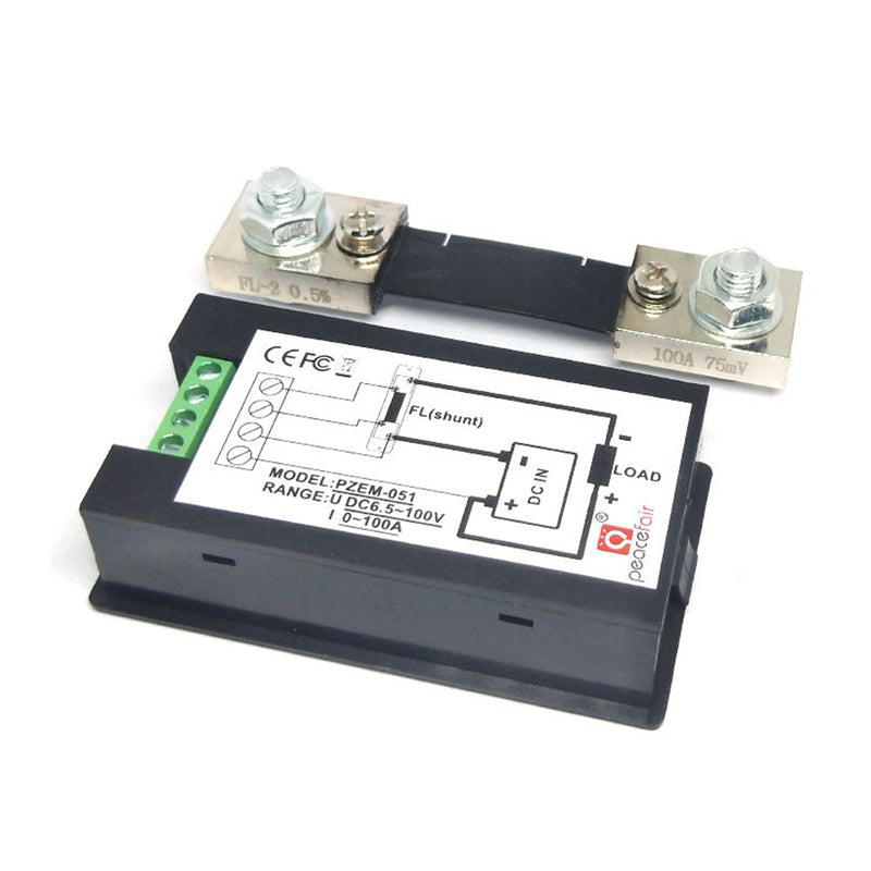 DC 100A 100V Digital LCD Spänningsdisplay Voltmeter Amperemeter Wattmeter