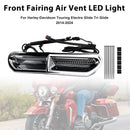 Iluminação de ventilação de entrada de ar da carenagem frontal LED para Touring Street Glide 2014-2024