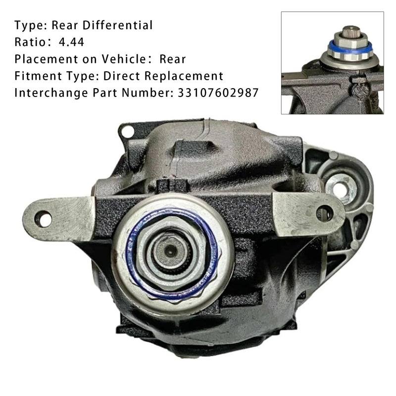 2007–2010 BMW X5 E70 3.0si GAS Hinterachsdifferential Baugruppe 4,44 Verhältnis 33107602987