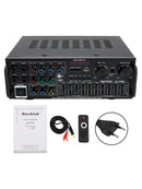 2500W Peak Power Stereo HiFi-forstærker Bluetooth 5.4 Karaoke FM USB EQ Mixer