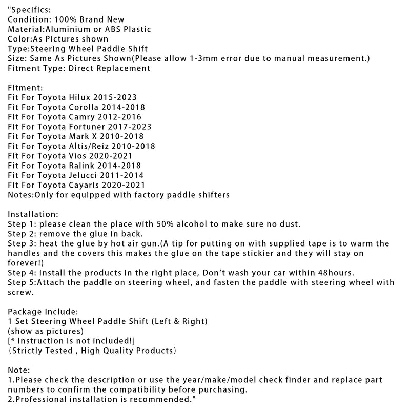 Lenkrad-Schaltwippen für Toyota Hilux Fortuner