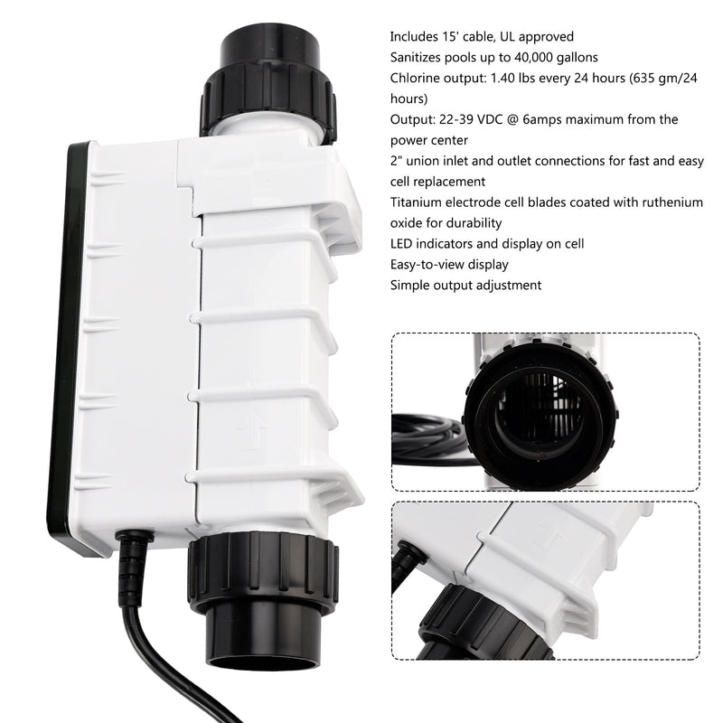 IC40 EC-520555 Ersatz-Salzzellen-Chlorgenerator für Einbaupools