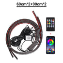 4Pcs LED Chassis Light Modified With Fantasy Ambient Light APP+Remote Control 60cm*2+90cm*2