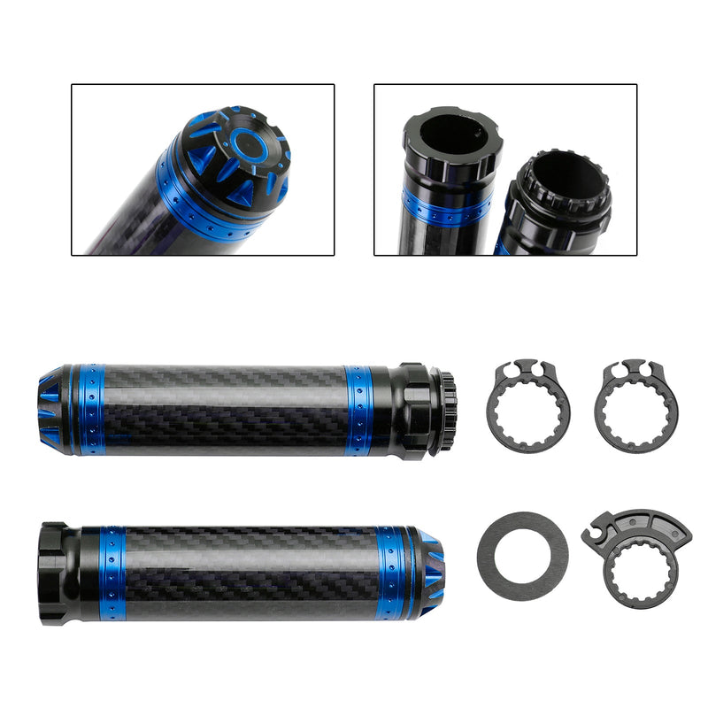 7/8 ""/22Mm Motorrad Lenker Handgriffe Carbon Universal Grün Für Motorrad Silber