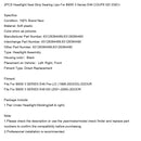 2001–2006 BMW 3 Série E46 M3 - 2 PORTA 2 peças para listras de focas do farol Seamento de lábios 63128384489