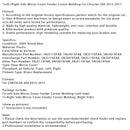 2015-2017 Chrysler 200 vänster + höger sidospegelskydd Fender Hörnlister