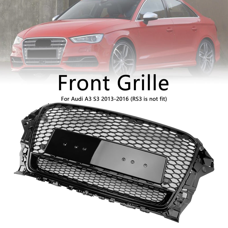 RS3 Style Front Honeycomb Bumper Grill für Audi A3 S3 2013-2016 mit Quattro