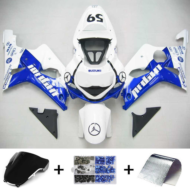 2000-2002 Suzuki GSXR1000 K1 K2 salgssett for injeksjon karosseri plast ABS