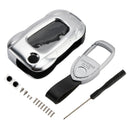 VW Polo Skoda Leder-Autoschlüsseletui aus Zinklegierung, silberfarben