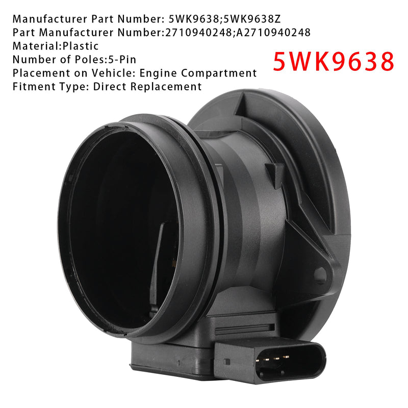 Mass Air Flow Meter Sensor For Mercedes-Benz W203 W211 C209 5WK9638