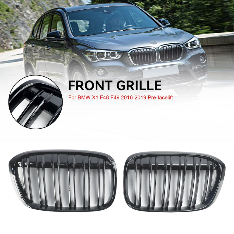 2016-2019 BMW X1 F48 F49 2ST blank svart främre njurgrill