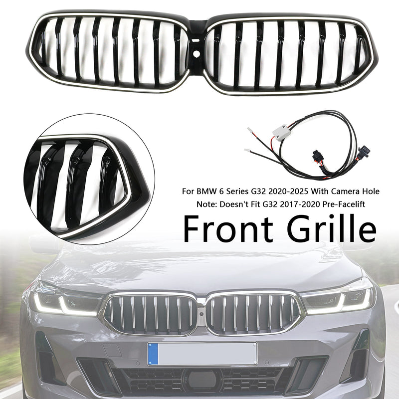 2020–2025 BMW 6 -sarja G32 kiiltävä musta etumatka Grill