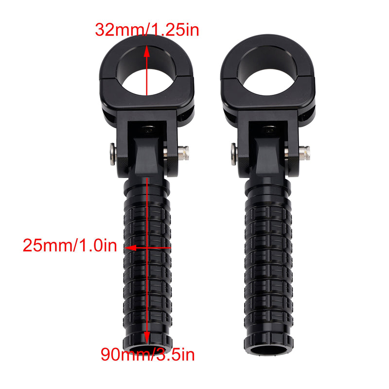 Universella fotstöd framtill, lämpliga för motorcyklar med 1,25-tums styrförare