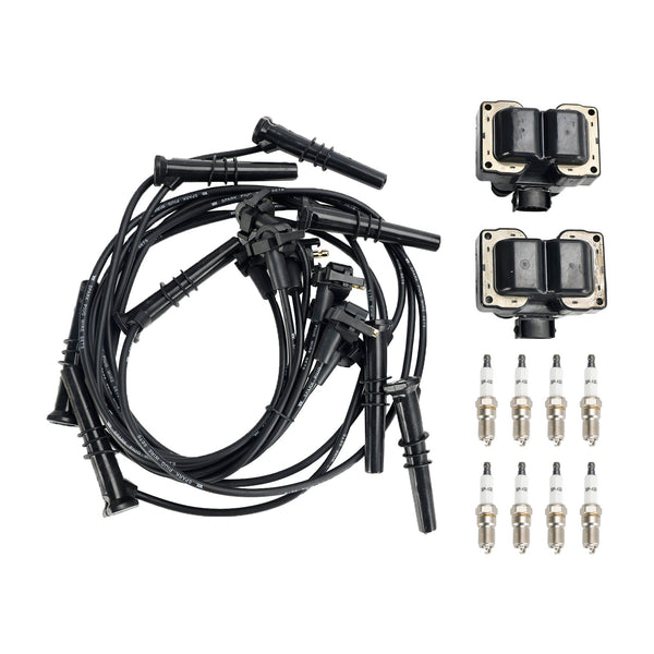 1995-1997 Ford Grand Marquis V8 4.6L 2 Paquete de bobinas de encendido 8 bujías y kit de cables FD487 SP432