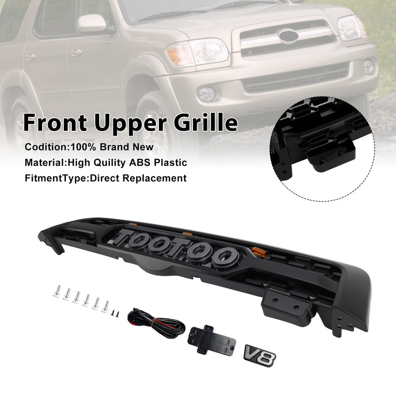 Frontstoßstangengrill in Mattschwarz, passend für Toyota Sequoia 2005-2007 mit LED-Beleuchtung