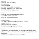 2013–2017 VW Golf 7 Variant Wagon schwarz glänzend Paar Heckscheibe Seitenflügel Spoiler