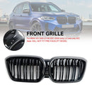 2022+ BMW IX3 G08 LCI grade frontal em forma de rim com ripas duplas em preto brilhante