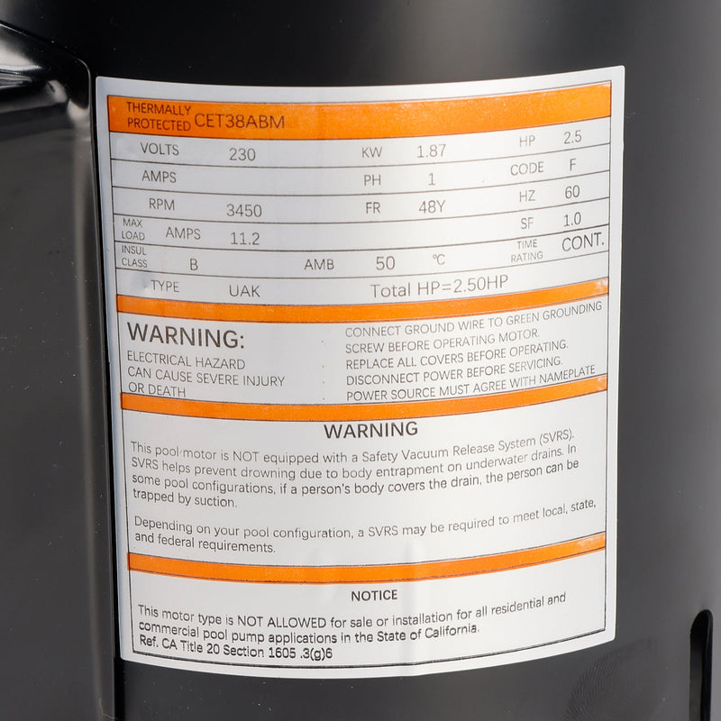 USQ1252-uima-altaan moottori 2,5 ps 230 V 48y neliölaippa PS-200-tiivistysnopeudella