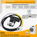 W11307244  W10682535 Pesukoneen kannen lukko ja W10837741 Kannen pysäytin Maytagille