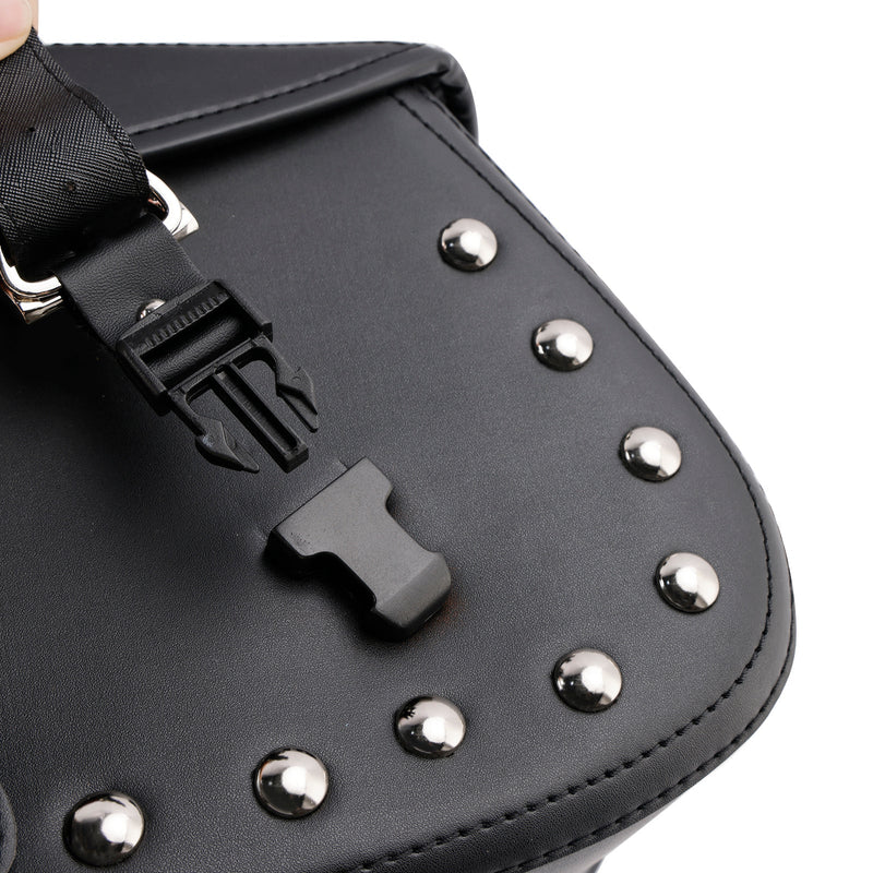 Universell sadelväska sida förvaringssvåse pu bagage svart 80L för motorcykel