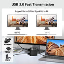 USB 3.0 Video Capture Card HDMI 4K Aufnahme Box Spiel Live Broadcast Mikrofon