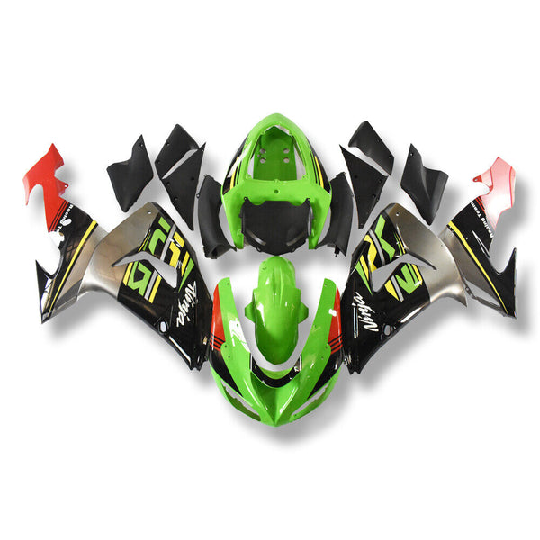 Injection Fairing Kit Bodywork Plast ABS passform för Kawasaki ZX10R 2006-2007