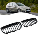 Grade de radiador preta brilhante, grade de barra dupla de rim para BMW Série 2 F45 F46 2015-18