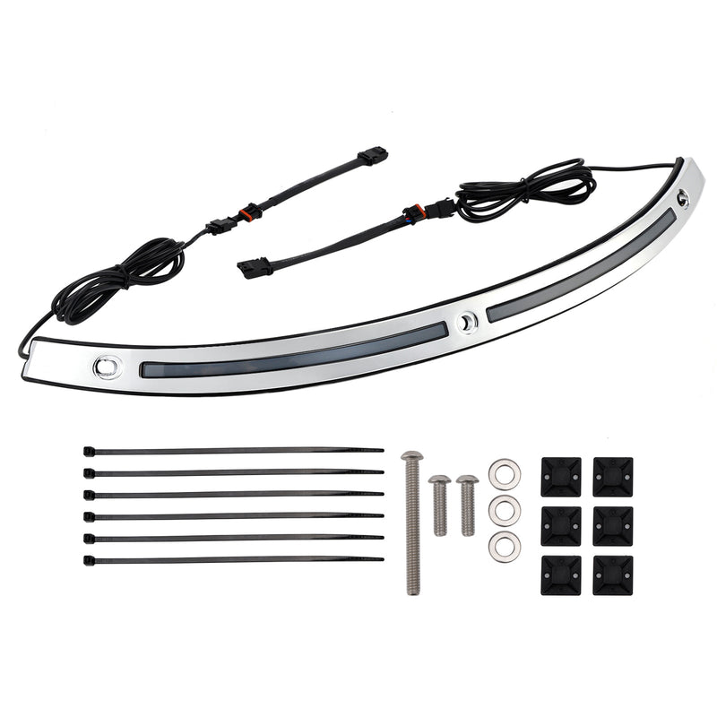 2014+Touring Electra Glide Street Glide Ultra Limited LED Lauf Blinker Licht Windschutzscheibe Trim