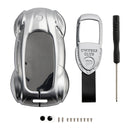 Capa de chave de carro de couro prateado de liga de zinco se encaixa Lexus ES260h/RX350h/LS500h