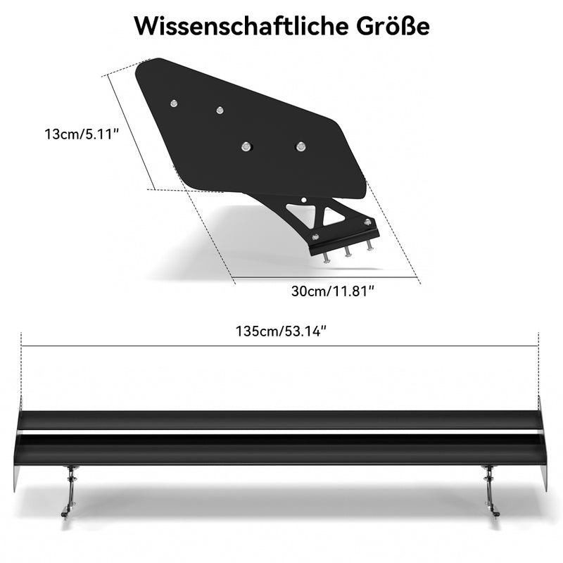 Universeller verstellbarer Double Deck GT Heckflügelspoiler aus Aluminium